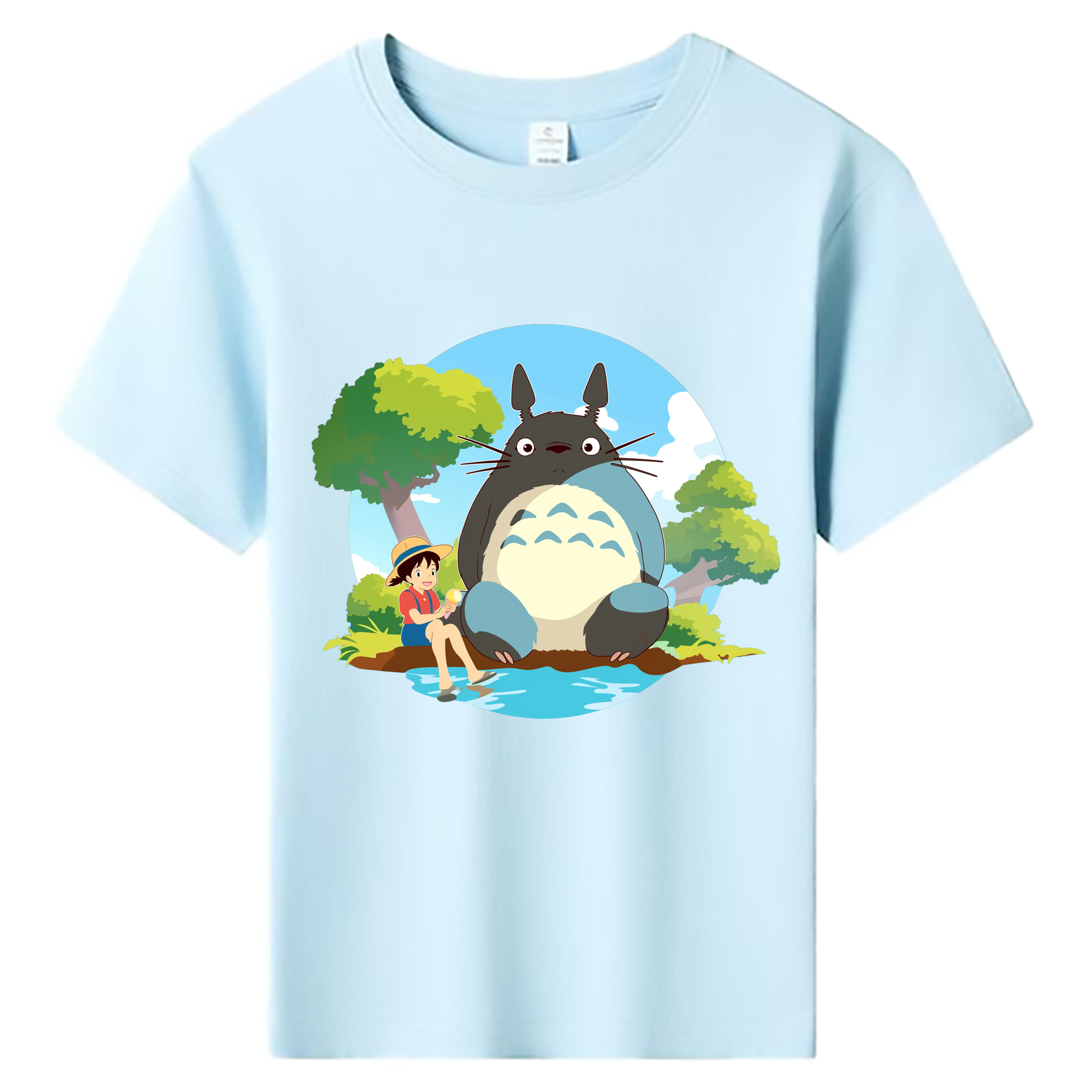 （画像用） となりのトトロ 草壁メイ 草壁サツキ My Neighbor Totoro Satsuki Kusakabe Mei Kusakabe 綿100％キッズTシャツ（フロントプリント）